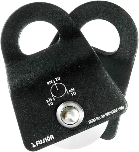Vista 7 de Fusion Climb Ekat Micro Polea de oscilación lateral de aluminio, tirolesa para patio trasero, carretilla