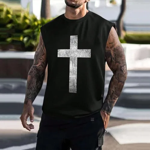 Vista 4 de Camisetas sin mangas con capucha para hombre, camisetas sin mangas para entrenamiento deportivo, para gimnasio, culturismo, corte muscular
