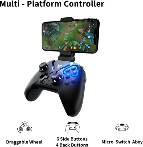 Vista 2 de FLYDIGI Apex Series 2 - Controlador multiplataforma, rueda arrastrable creativa. Compatible con Android, tableta, PC, TV Box, etc., detección