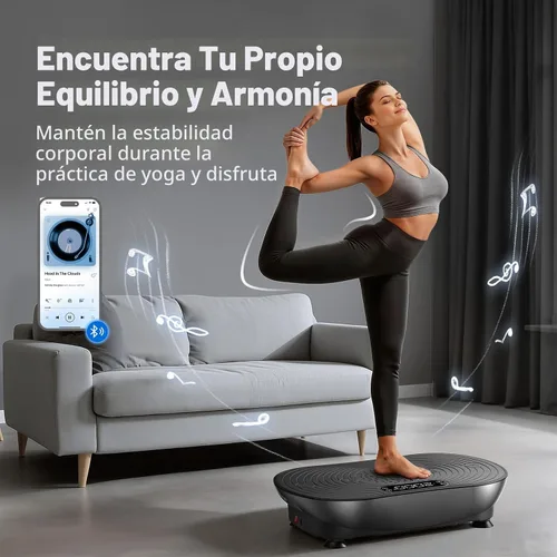 Vista 4 de MERACH - Máquina de ejercicios con placa de vibración, plataforma vibratoria para drenaje linfático, pérdida de peso, activación muscular
