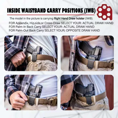 Vista 5 de Amberide IWB Funda Kydex para SIG Sauer P365 / P365 SAS / P365X, transporte oculto, opciones MOS y no MOS disponibles, inclinación ajustable