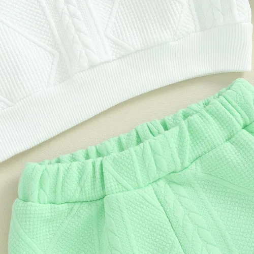 Vista 6 de MERSARIPHY Ropa de bebé para bebé, sudadera de punto para bebé, suéter de punto, pantalones largos, ropa de otoño e invierno