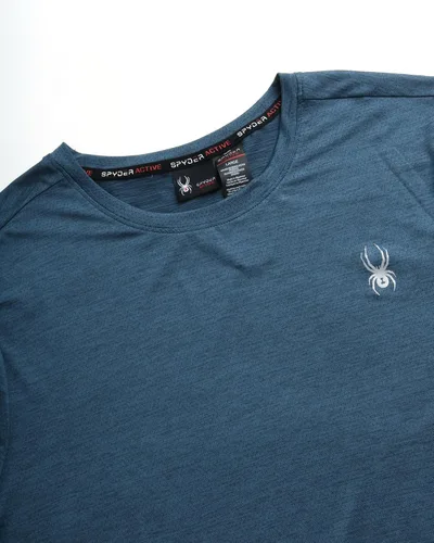 Vista 2 de Spyder Camiseta deportiva para hombre, paquete de 2 camisetas deportivas de manga corta de ajuste seco (S-XL)