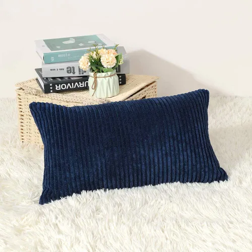 Vista 40 de Artscope Fundas de Almohada de Pana a Rayas Acogedoras Súper Suaves Decorativas Cuadradas Fundas de Almohada Fundas de Cojín para Sofá Sofá Amarillo