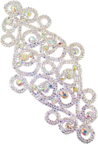 Vista 9 de PEARLY JUN Parches de apliques de cristal con diamantes de imitación, para bricolaje, con cuentas, ropa de costura para cinturón de boda, vestidos