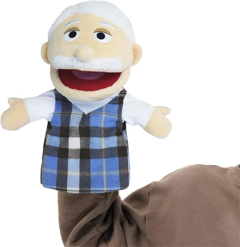 Vista 2 de Marionetas de mano encantadoras para la familia, con apertura de boca, marionetas de peluche, juguetes para juegos de rol, juguete de enseñanza