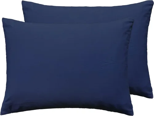 Vista 5 de Juego de 2 fundas de almohada suaves 100 % algodón con cremallera, acogedoras y ligeras, de fácil cuidado, juego de 2, color negro, tamaño King, 20