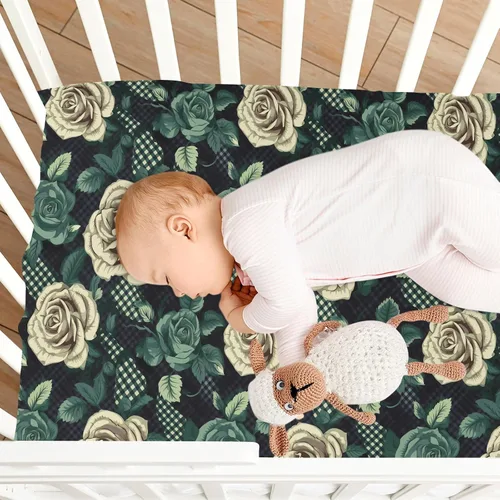 Vista 8 de Fitted Crib Sheets White Roses Mini Crib Sheets for Boy & Girl Toddler Mattress Sheets Playard Sheet 21216581
