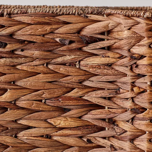 Vista 2 de Bone Dry Pet Storage Collection, cesta de juguete de jacinto en forma de hueso, marrón oscuro, mediana - 21 x 13 x 8 pulgadas