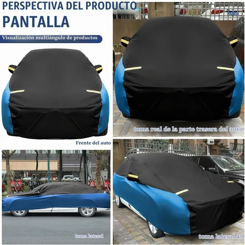 Vista 4 de Riakrum Funda completa impermeable para todo tipo de clima, para automóviles, resistente al viento, a la lluvia, protección UV, resistente a