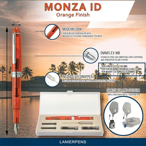 Vista 4 de Monteverde Monza ID Pluma Estilográfica - Naranja
