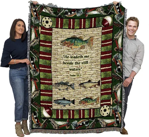 Vista 8 de Pure Country Weavers Great is Thy Faithfulness Blanket - Escrituras - Lamentaciones 3:23 - Tapiz cuadrado para regalo de regazo tejido de algodón