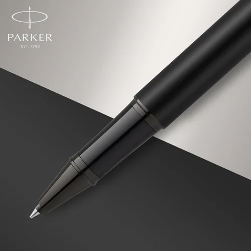 Vista 5 de Bolígrafo PARKER IM de bola, punta fina, color negro mate con borde negro, repuesto de tinta negra, caja de regalo – Ideal para escritura fluida