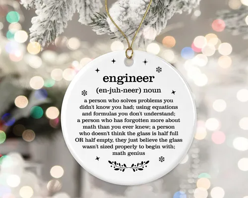Vista 2 de Engineer Christmas Ornament, Engineer Definition Dictionary Gift, for Engineers, Best Engineer Ever Ornament, Christmas Ornament Gift for Engineer