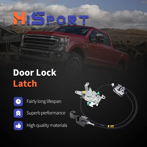 Vista 2 de HiSport AC3Z28264A01B - Cerradura de puerta trasera izquierda para lado del conductor, compatible con Ford F-250 Super Duty 1999-2007 F-350 Super