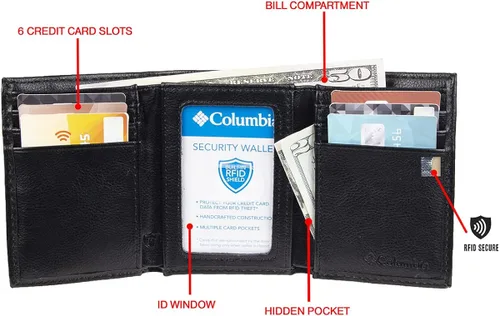 Vista 3 de Columbia Men's RFID Trifold Wallet