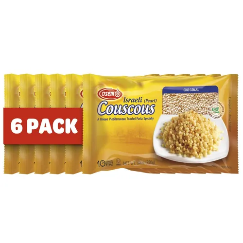 Vista 7 de Osem Cuscús de perlas israelíes – Perlas de cuscús de trigo, alternativa a la pasta mediterránea perla, original llano, Kosher Parve – caja de 8.8