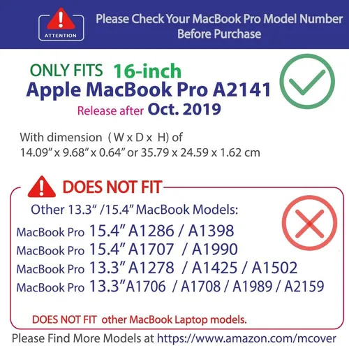 Vista 4 de mCover Funda rígida para MacBook Pro modelo A2141 de 16 pulgadas de finales de 2019