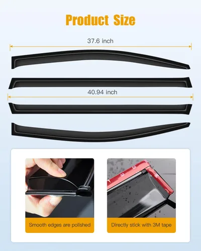 Vista 3 de ROADFAR Deflector de ventana lateral original ahumado oscuro, juego de 4 piezas para Toyota Sienna 2011-2017