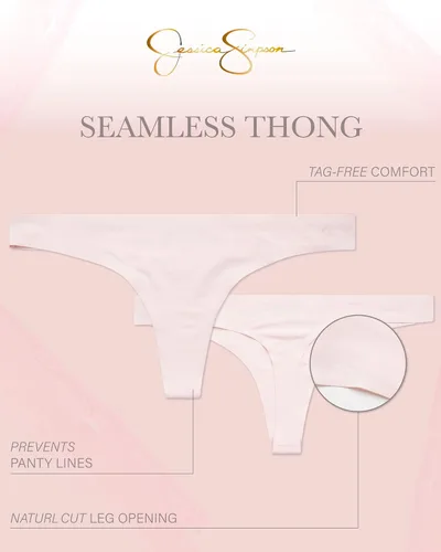 Vista 33 de Jessica Simpson Ropa interior para mujer – Paquete de 3 bragas de microfibra elástica duradera sexy – Tangas de encaje suave para mujer