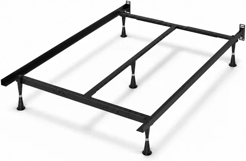 Vista 9 de Greaton, Base de cama de metal avanzada para somier y colchón, cabecero ajustable, sin ruido, sin herramientas, fácil montaje, soporte de 4 patas