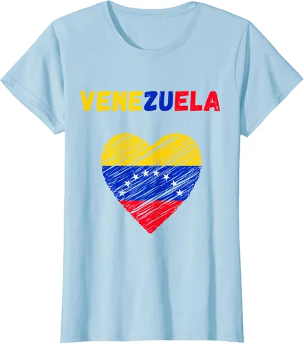 Vista 31 de Camiseta con la bandera venezolana con corazón de Venezuela, Negro