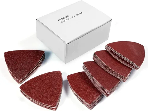 Vista 7 de Almohadillas de lijado multiherramienta oscilante triangular, 60 piezas de papel de lija oscilante de 3-1/8 pulgadas para almohadillas de lijado