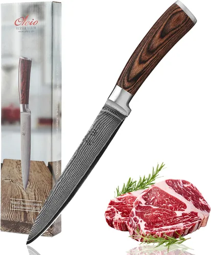 Vista 17 de Wakoli EDIB - Cuchillo deshuesador de damasco, hoja de precisión de 5.7 pulgadas, cuchillo de cocina profesional con núcleo VG10, mango ergonómico