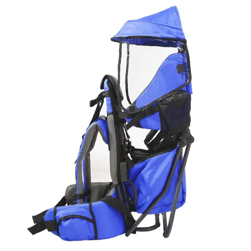 Vista 3 de Clevr Mochila transportadora para bebé, ligera con visor y cobertor contra el sol, Rojo o Verde, Azul