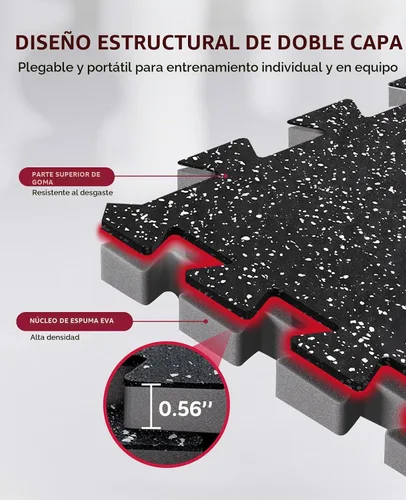 Vista 2 de HAPBEAR 12 alfombrillas de 0.56 pulgadas de grosor para equipos de ejercicio de 48 pies cuadrados, tapetes entrelazados de espuma EVA con parte