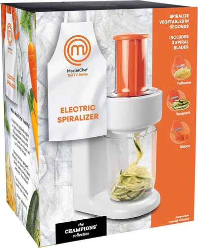 Vista 6 de MasterChef Espiralizador eléctrico 3 en 1 para hacer pasta de fideos vegetales, hecho en casa, bajo en carbohidratos, keto, vegano, sin gluten