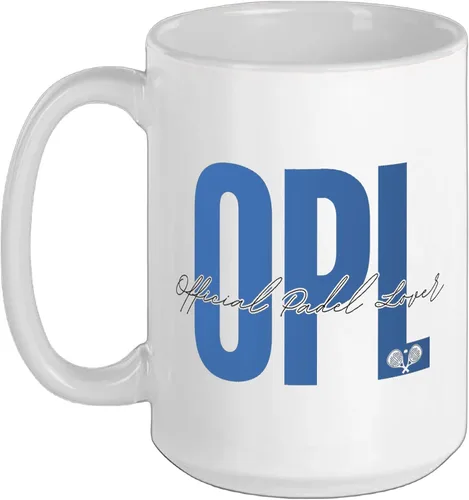 Vista 10 de OPL Official Padel Lover Ceramic Mug, Pink/White, 15oz Rosa/blanco