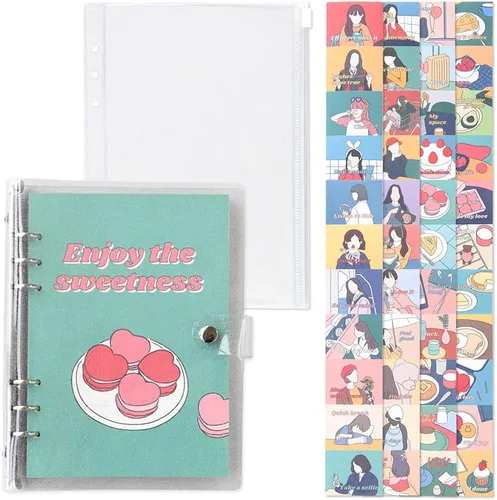 Vista 17 de Monolike A5 FALL IN NEWTRO Ver.2 Diary Set, Be full of happiness - Academic Planner Weekly & Monthly Planner with PVC Cover, Zipper bag, Sticker