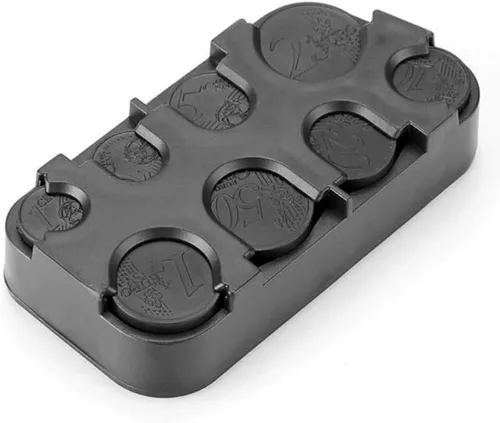 Vista 3 de anso Euro Coin Holder Case Money Storage Box Wallet Organizer (negro)