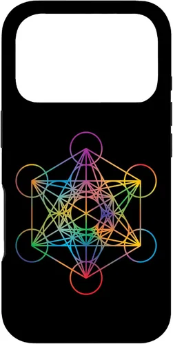 Vista 30 de iPhone 16 Geometría Sagrada Metatrón Cubo Chakra con Funda Geométrica