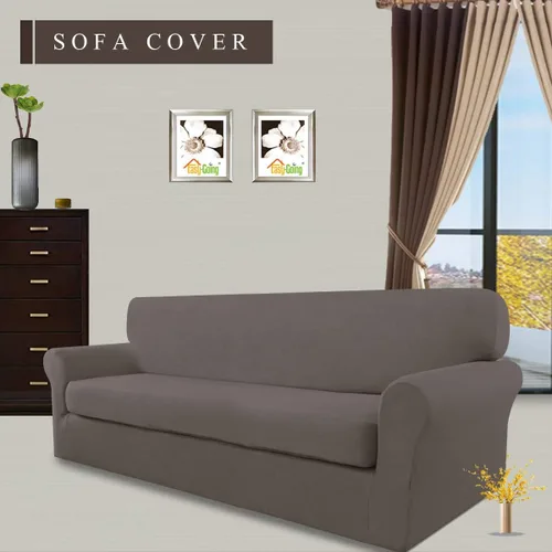 Vista 2 de Easy-Going - Fundas elásticas de microfibra para sofá, 2 piezas Gris pardo