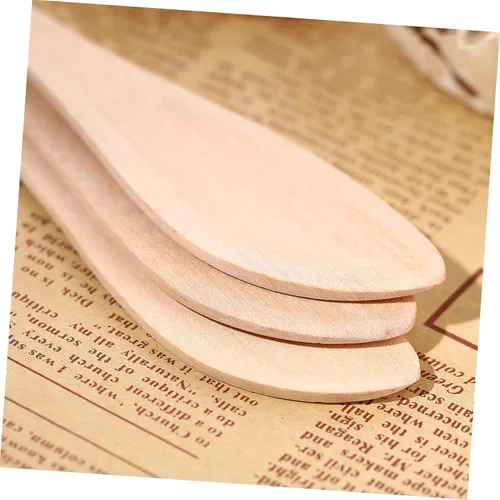 Vista 4 de BESTONZON Juego de 20 cuchillos de mantequilla de madera, mini esparcidor de mermelada para sándwich de queso, espátula de madera pequeña, espátula