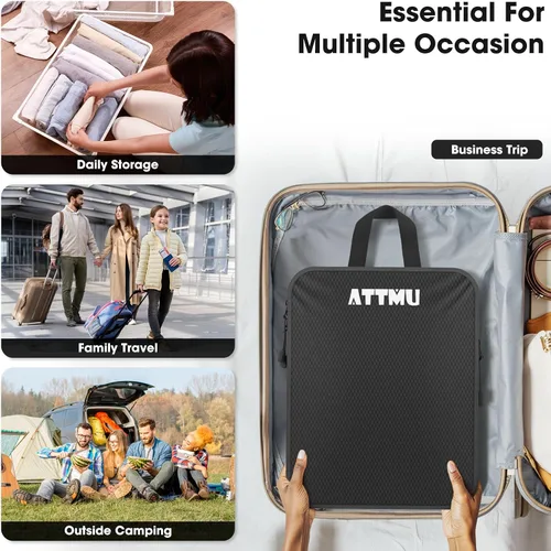 Vista 7 de Juego de 8 cubos de embalaje de compresión, cubos de embalaje expandibles para accesorios esenciales de viaje, bolsas de compresión de viaje