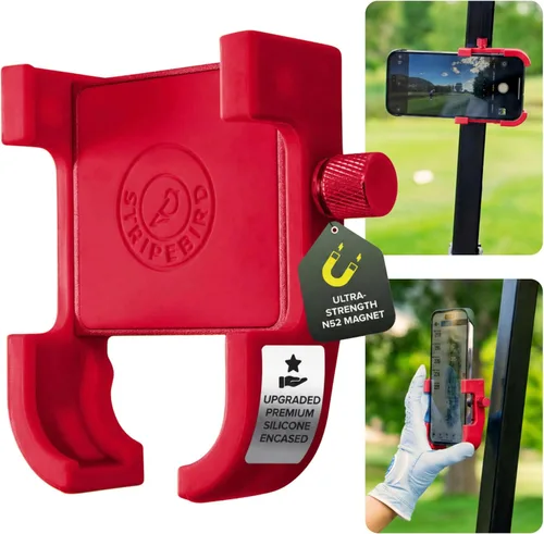 Vista 9 de Stripebird - Soporte Magnético Original para Teléfono de Golf - Accesorio para Carrito de Golf - Montura delgada para Smartphone - Almacena y Accede