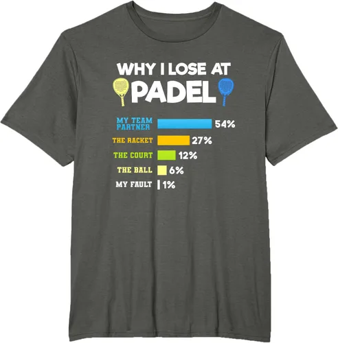 Vista 6 de Camiseta Why I Lose At Padel Answers Not My Fault