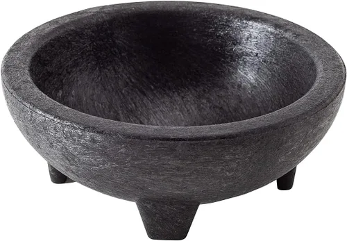 Vista 2 de Restaurantware -Cuenco para salsa de 4 onzas, 1 cuenco Molcajete de diseño de 3 patas, apto para microondas, lavavajillas, recipiente de plástico