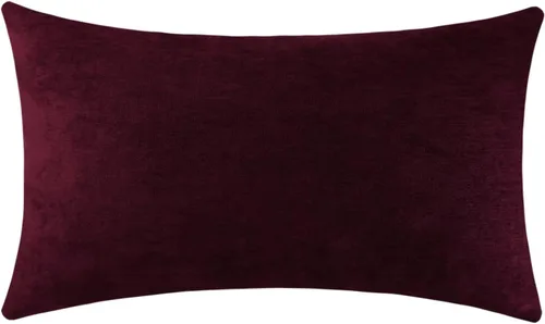 Vista 45 de Jeneoo - Fundas de almohada decorativas rojas brillantes de chenilla suave, fundas de cojín cómodas y sólidas para sofá de sala de estar