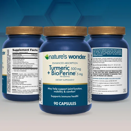 Vista 9 de Nature's Wonder Suplemento de cúrcuma con BioPerine - Complejo de cúrcuma de absorción mejorada 500 mg con BioPerine 5mg para función articular