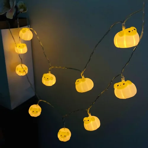 Vista 18 de Guirnalda de luces pintadas de ovejas pequeñas de 5.4 ft, 10 LED, adornos de cabra, luces novedosas, funciona con pilas, luces decorativas de hadas