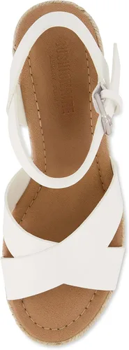 Vista 5 de CUSHIONAIRE Sandalias de cuña Robbie para mujer + espuma viscoelástica y anchos disponibles, Negro