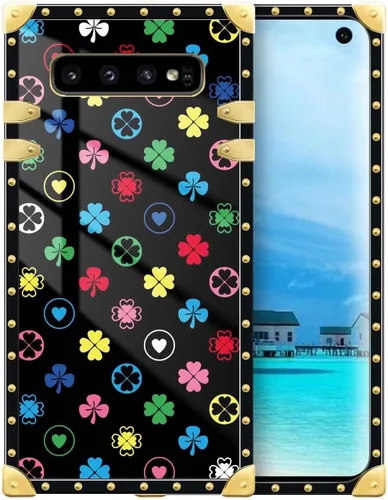 Vista 163 de Funda compatible con Samsung Galaxy S10 4G, TPU suave de lujo y parte trasera de policarbonato duro para niñas y mujeres, funda protectora a prueba
