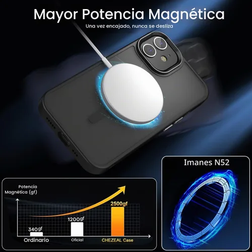 Vista 3 de Fuerte magnético para iPhone 11, compatible con Magsafe, [resistente a caídas de 13 pies] Funda trasera translúcida mate con sensación de piel