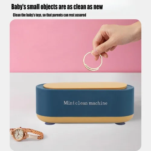 Vista 7 de Limpiador doméstico de vibración de alta frecuencia, limpiador portátil de joyas, limpieza de 360, para limpieza de joyas, anillo, collares, gafas