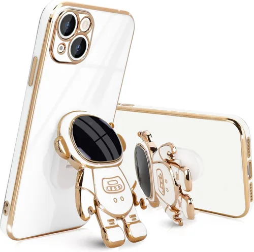 Vista 8 de Pepmune Funda compatible con iPhone 14 Plus, diseño de soporte de astronauta en 3D, protección de cámara, a prueba de golpes, suave funda para Apple