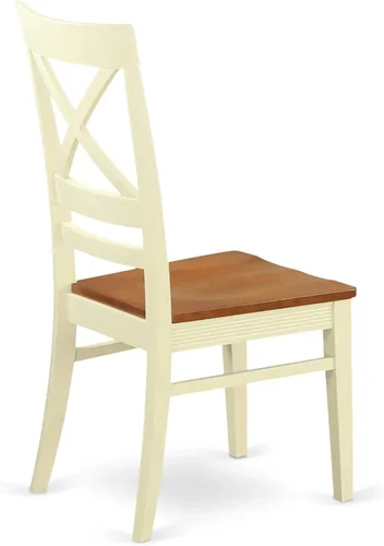 Vista 10 de East West Furniture QUC-BLK-W Quincy - Sillas de comedor de cocina, sillas de asiento de madera con respaldo cruzado, juego de 2, color negro
